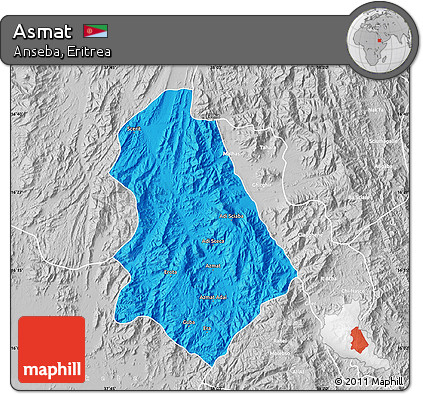 Political Map of Asmat, lighten, desaturated