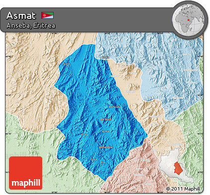 Political Map of Asmat, lighten