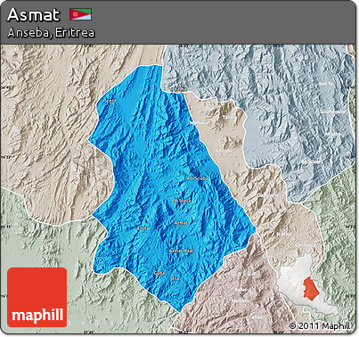 Political Map of Asmat, lighten, semi-desaturated