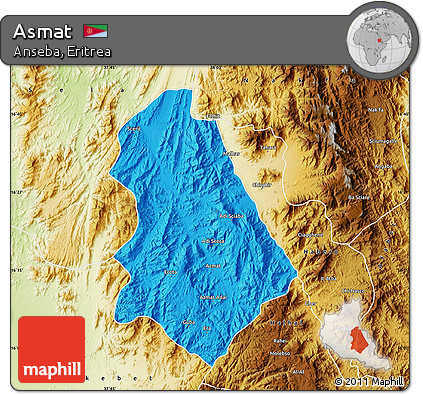 Political Map of Asmat, physical outside