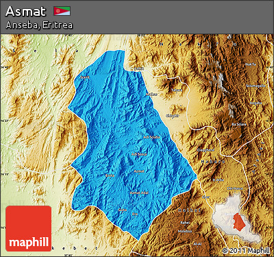 Political Map of Asmat, physical outside
