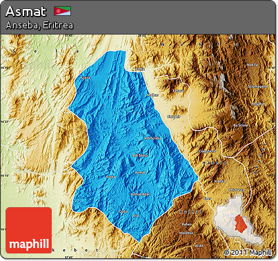 Political Map of Asmat, physical outside