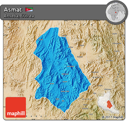 Political Map of Asmat, satellite outside