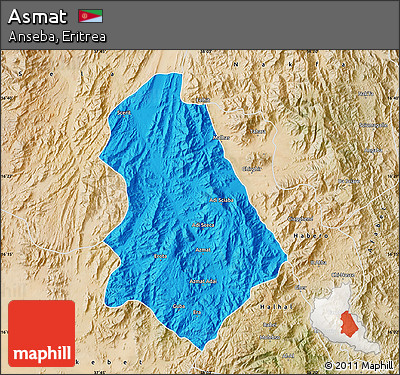 Political Map of Asmat, satellite outside