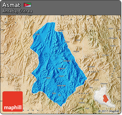 Political Map of Asmat, satellite outside