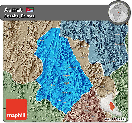 Political Map of Asmat, semi-desaturated