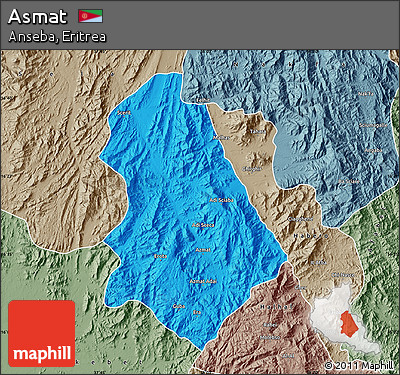 Political Map of Asmat, semi-desaturated