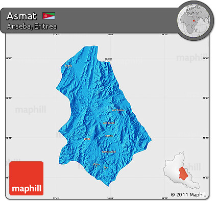 Political Map of Asmat, single color outside