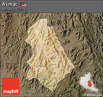 Satellite Map of Asmat, darken