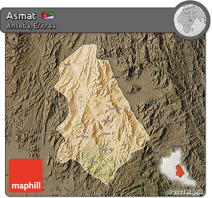 Satellite Map of Asmat, darken
