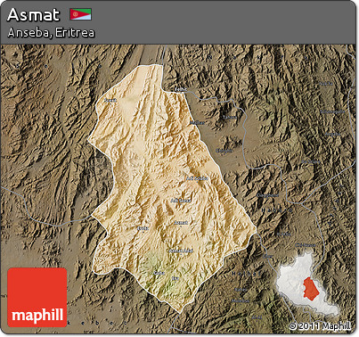 Satellite Map of Asmat, darken