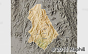 Satellite Map of Asmat, darken, semi-desaturated