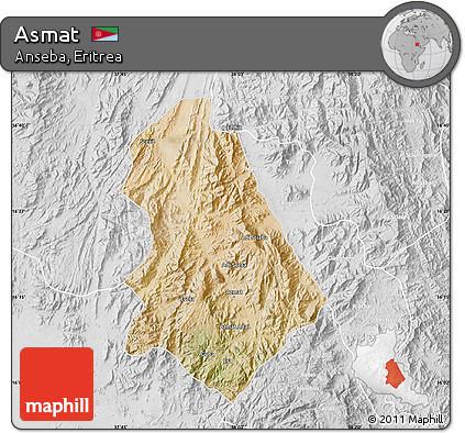 Satellite Map of Asmat, lighten, desaturated