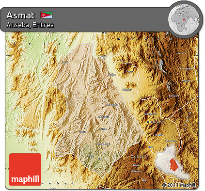 Satellite Map of Asmat, physical outside