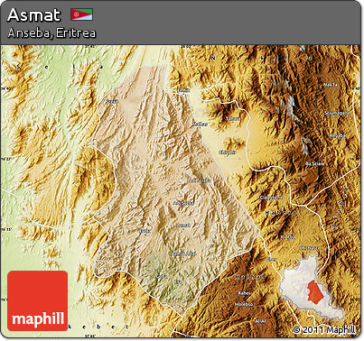 Satellite Map of Asmat, physical outside