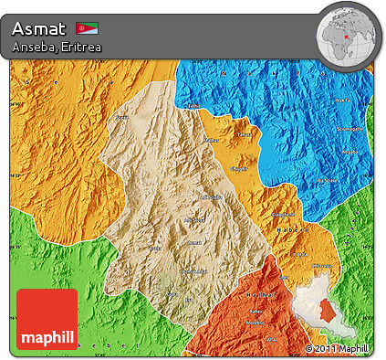 Satellite Map of Asmat, political outside