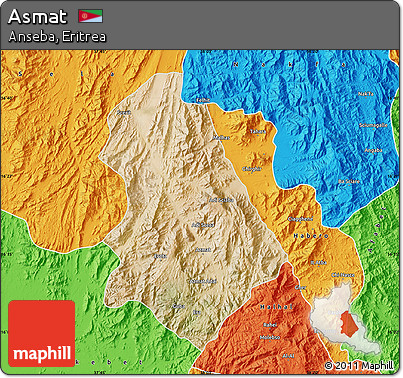 Satellite Map of Asmat, political outside