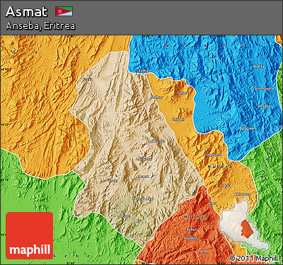 Satellite Map of Asmat, political outside