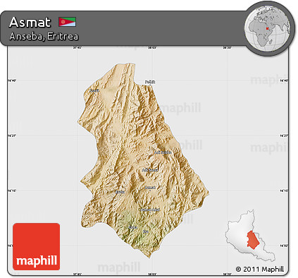 Satellite Map of Asmat, single color outside