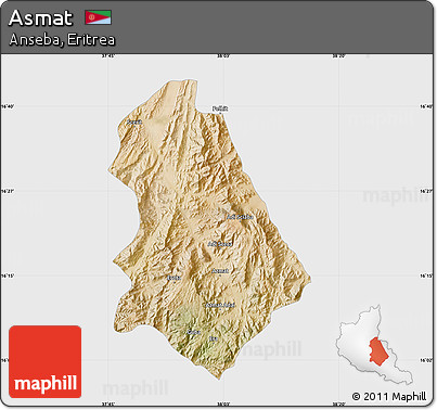 Satellite Map of Asmat, single color outside