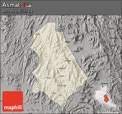 Shaded Relief Map of Asmat, darken, semi-desaturated