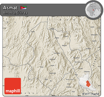 Shaded Relief Map of Asmat
