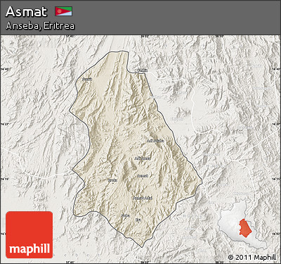 Shaded Relief Map of Asmat, lighten