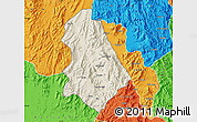 Shaded Relief Map of Asmat, political outside