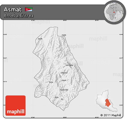 Silver Style Map of Asmat, single color outside