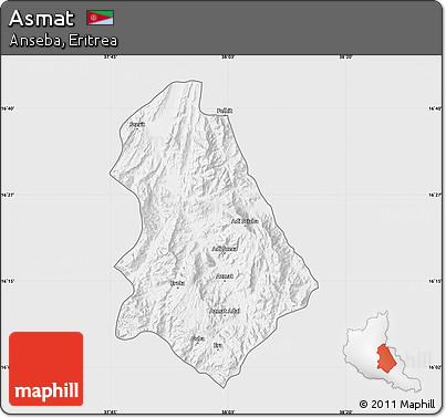 Silver Style Map of Asmat, single color outside