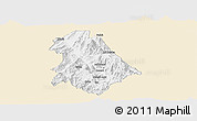 Classic Style Panoramic Map of Asmat, single color outside