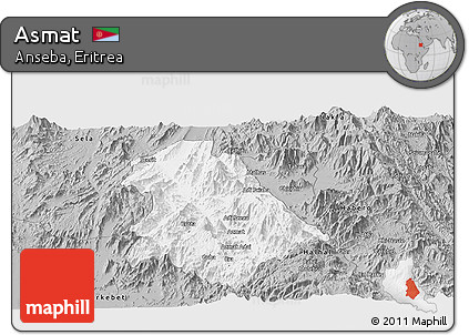 Gray Panoramic Map of Asmat