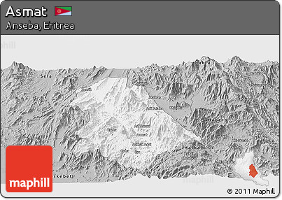 Gray Panoramic Map of Asmat