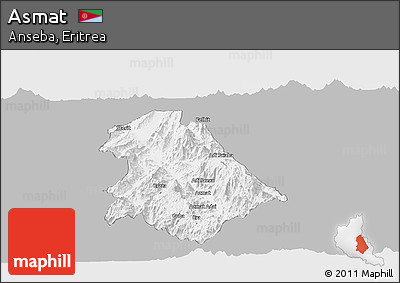 Gray Panoramic Map of Asmat, single color outside