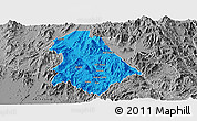 Political Panoramic Map of Asmat, desaturated