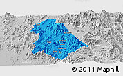 Political Panoramic Map of Asmat, lighten, desaturated