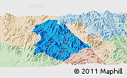 Political Panoramic Map of Asmat, lighten