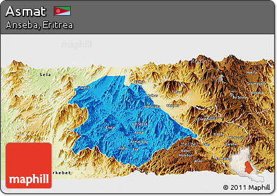 Political Panoramic Map of Asmat, physical outside
