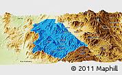 Political Panoramic Map of Asmat, physical outside