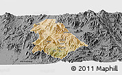 Satellite Panoramic Map of Asmat, darken, desaturated