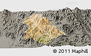 Satellite Panoramic Map of Asmat, darken, semi-desaturated