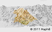 Satellite Panoramic Map of Asmat, lighten, desaturated