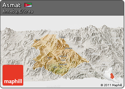 Satellite Panoramic Map of Asmat, lighten, semi-desaturated