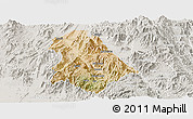 Satellite Panoramic Map of Asmat, lighten, semi-desaturated
