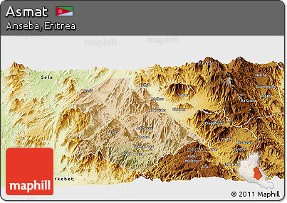 Satellite Panoramic Map of Asmat, physical outside