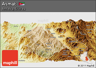 Satellite Panoramic Map of Asmat, physical outside