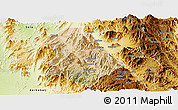 Satellite Panoramic Map of Asmat, physical outside