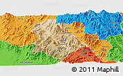 Satellite Panoramic Map of Asmat, political outside