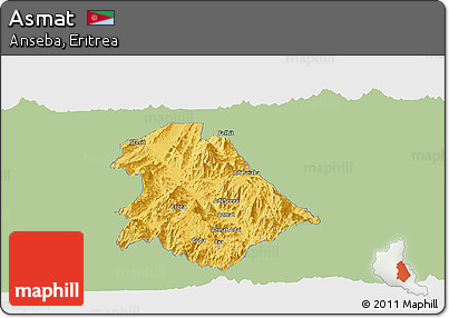 Savanna Style Panoramic Map of Asmat, single color outside
