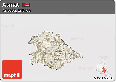 Shaded Relief Panoramic Map of Asmat, cropped outside